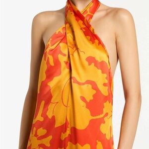 NWT SIR Armel Printed Silk Halter Maxi Dress | Size 0